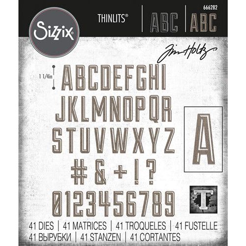 Simon Says Stamp! Tim Holtz Sizzix ALPHANUMERIC EMPORIUM Thinlits Dies 666282