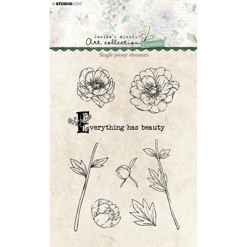 Simon Says Stamp! Studio Light SINGLE PEONY ELEMENTS Essentials Clear Stamps jmaesstamp339