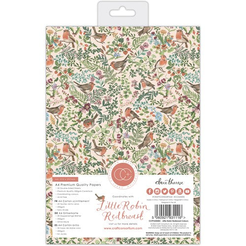 Simon Says Stamp! Craft Consortium LITTLE ROBIN REDBREAST A4 Paper Pad CCPPAD040C