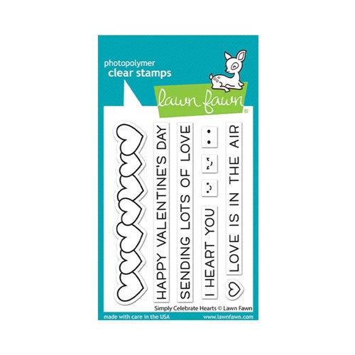 Simon Says Stamp! Lawn Fawn SIMPLY CELEBRATE HEARTS Clear Stamps lf2722