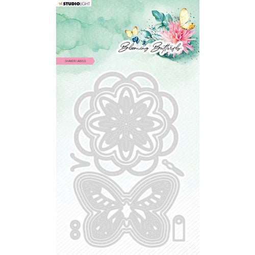 Simon Says Stamp! Studio Light SHAKER LABELS Blooming Butterfly Dies slbbcd482