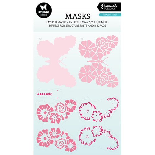 Simon Says Stamp! Studio Light FLORAL BUTTERFLY Stencil slesmask170