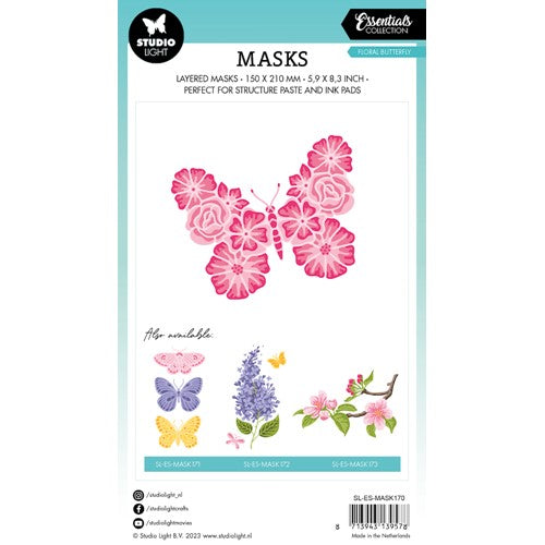 Simon Says Stamp! Studio Light FLORAL BUTTERFLY Stencil slesmask170
