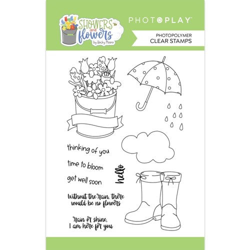 Simon Says Stamp! Photoplay SHOWERS AND FLOWERS Clear Stamp Set saf3793