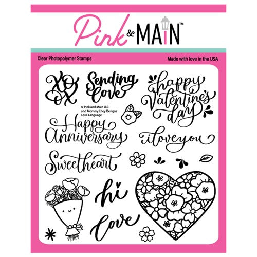 Simon Says Stamp! Pink and Main LOVE LANGUAGE Clear Stamps PM0591