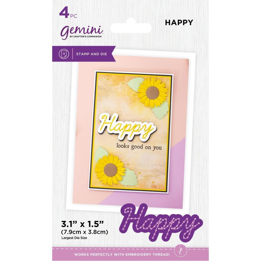 Gemini HAPPY Stamp And Die Set gem-std-hapy