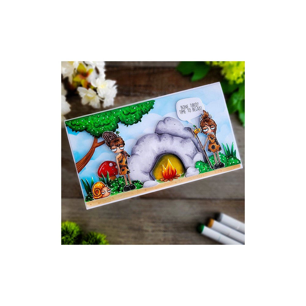 Stamping Bella CAVE BACKDROP Cling Stamp eb1210 bone tired