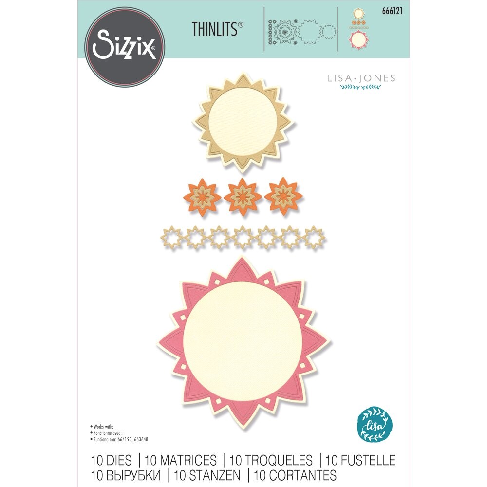 Sizzix GEO FRAMES AND BORDERS Thinlits Dies 666121