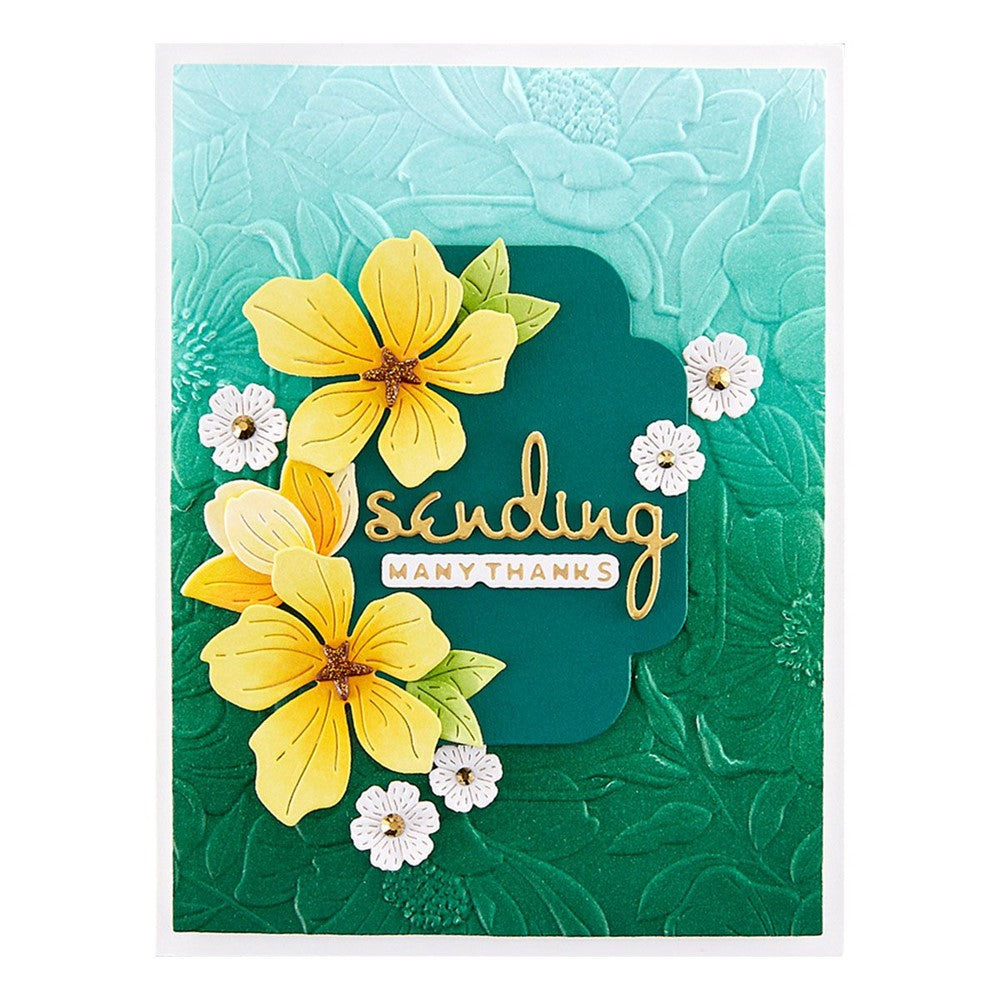 E3D-053 Spellbinders FOUR PETAL FLOWER 3D Embossing Folder sending many thanks