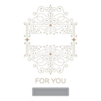 GLP-370 Spellbinders FOUR PETAL SCROLL LABEL Hot Foil Plate and Die Set