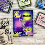 Whimsy Stamps EXTRA TERRESTRIAL Clear Stamps DP1107 moon