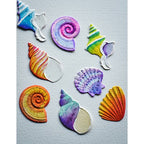 Memory Box DAZZLING SEASHELLS 3D Embossing Folder and Dies ef1029 rainbow