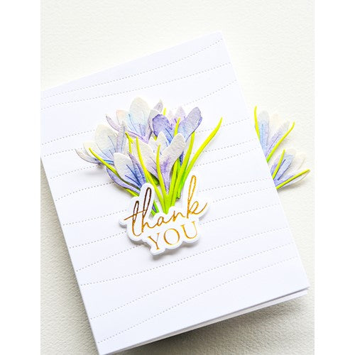Birch Press Design Thank You Noted Script Hot Foil Plate and Die bpf511 flowers