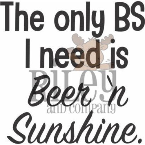 Riley and Company Funny Bones Beer N Sunshine Cling Rubber Stamp RWD-1114