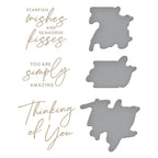 GLP-372 Spellbinders Seahorse Kisses Sentiments Glimmer Hot Foil Plates and Die Set