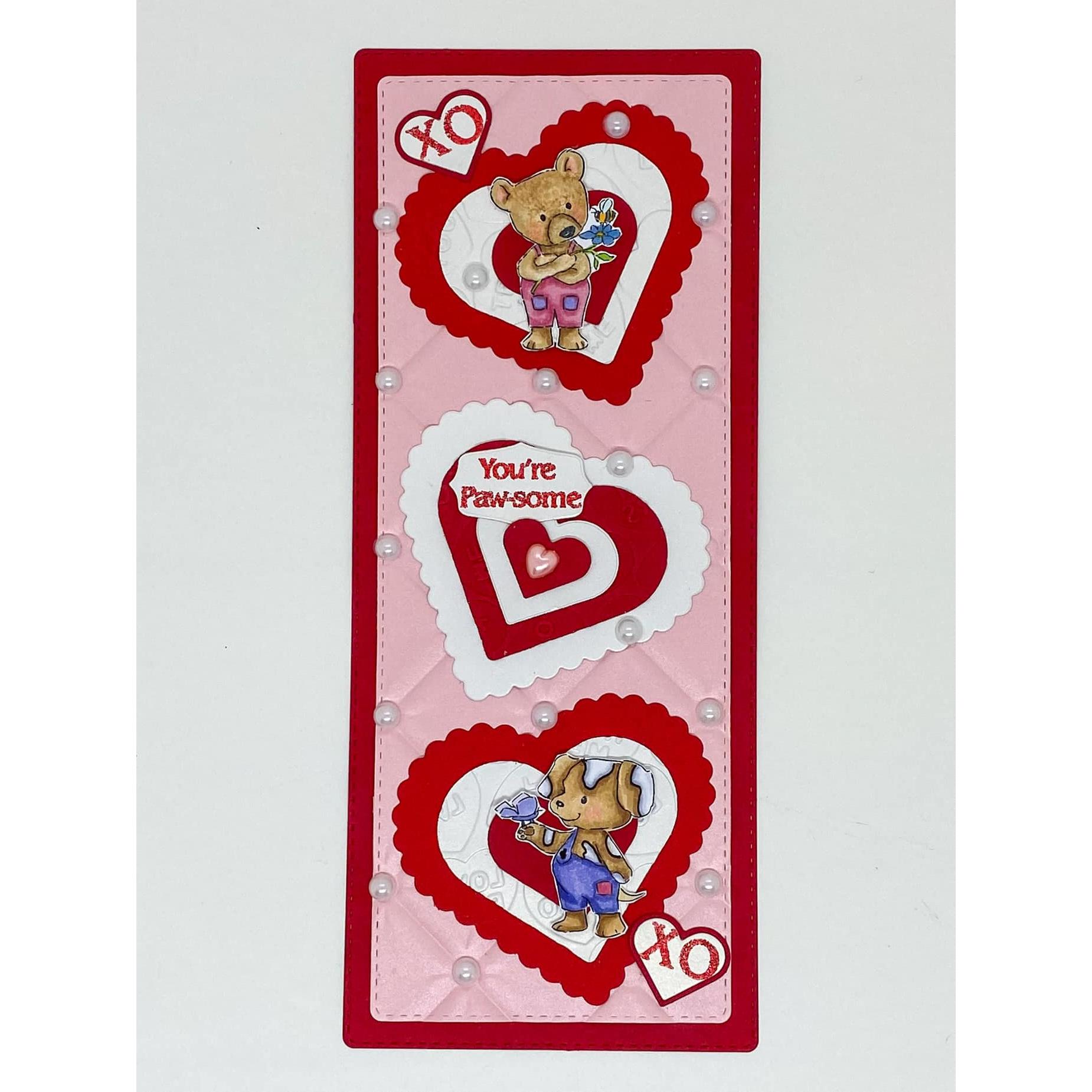 Art Impressions Nested Heart Dies 5721 Slimline Hearts