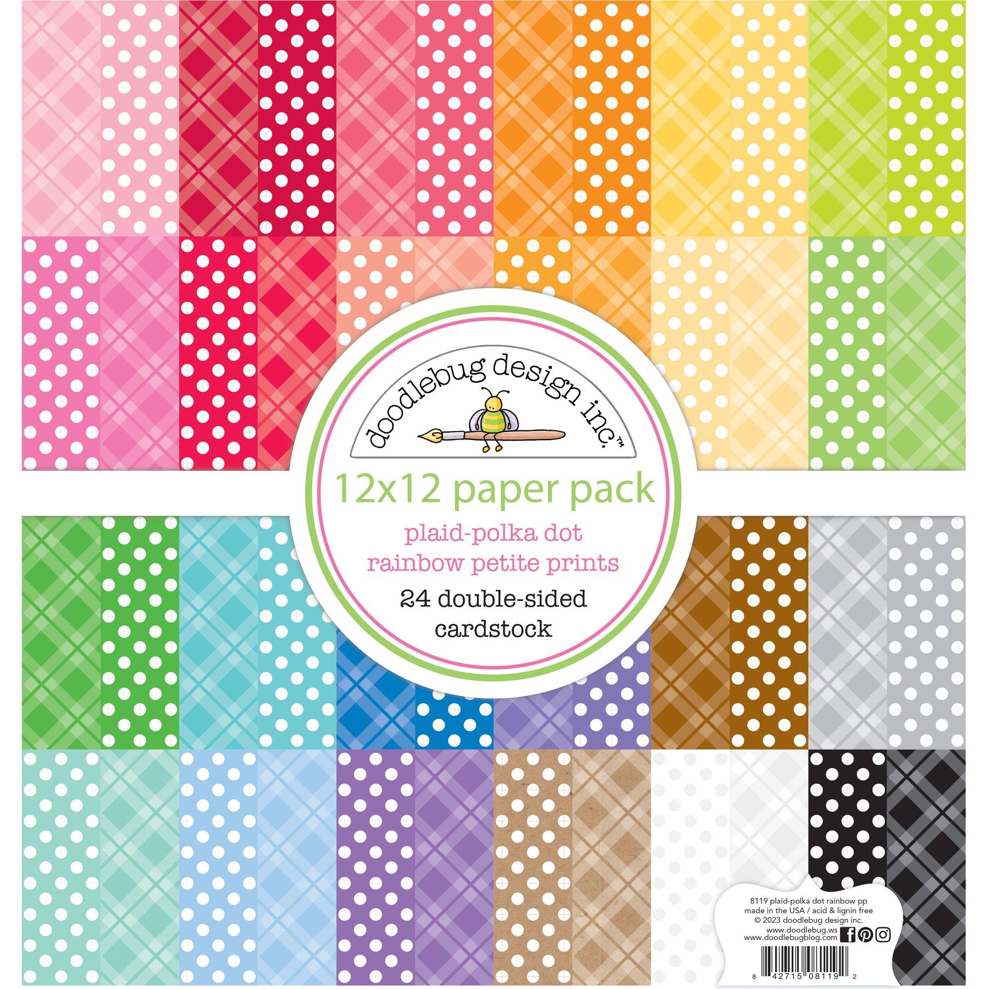 Doodlebug Plaid-Polka Dot 12x12 Inch Paper Pack 8119