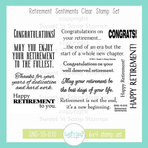 Creative Worship Retirement Sentiments Clear Stamp Set sns-15-010