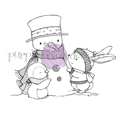 Purple Onion Designs Sweet Snow Friends Unmounted Cling Stamp pod1202