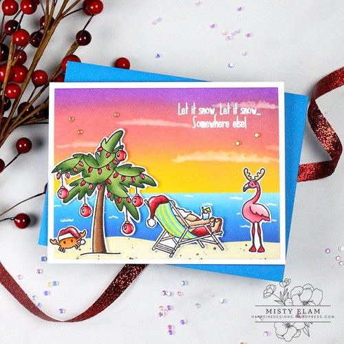 Simon Says Stamp! Simon Says Stamps and Dies WARM CHRISTMAS set584wc Holiday Sparkle Tropical Christmas Card Misty Elam | color-code:ALT0