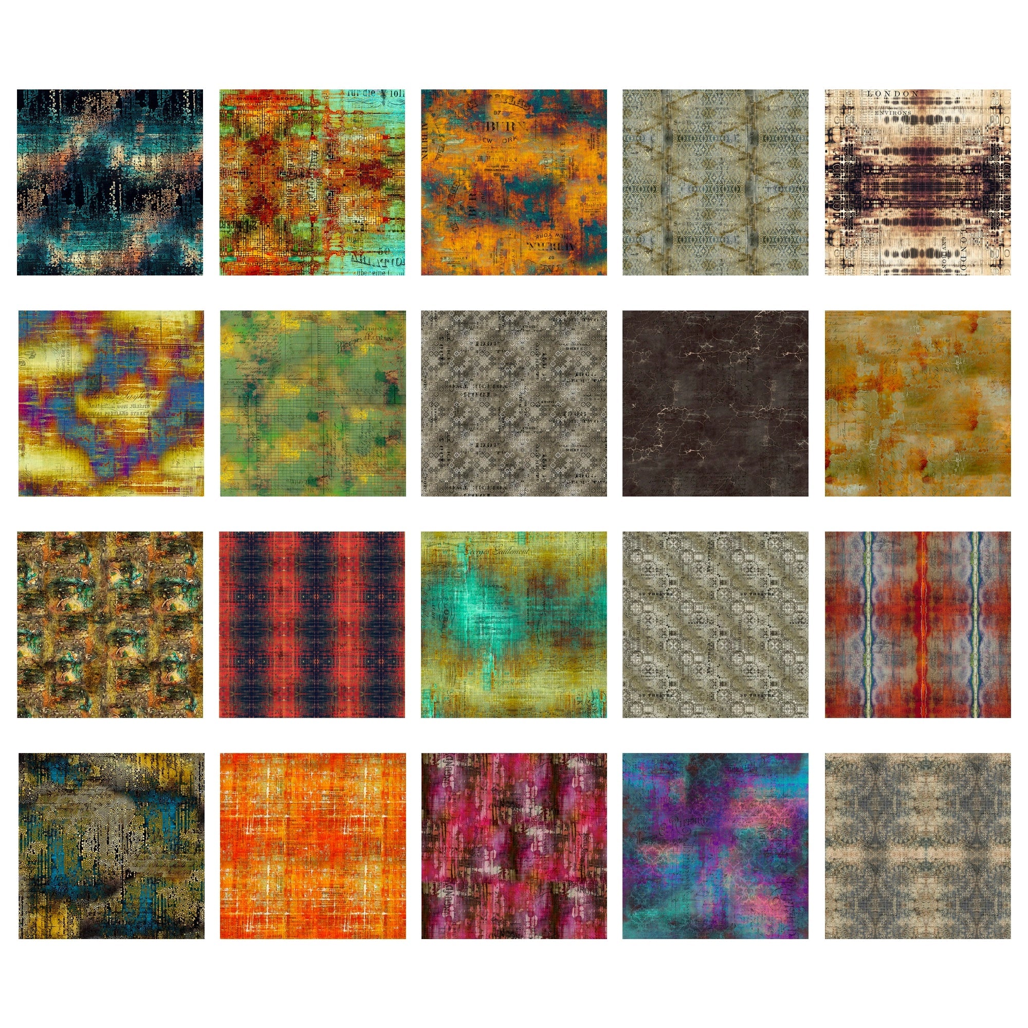 Tim Holtz Eclectic Elements ABANDONED Fabric Bundle of 15