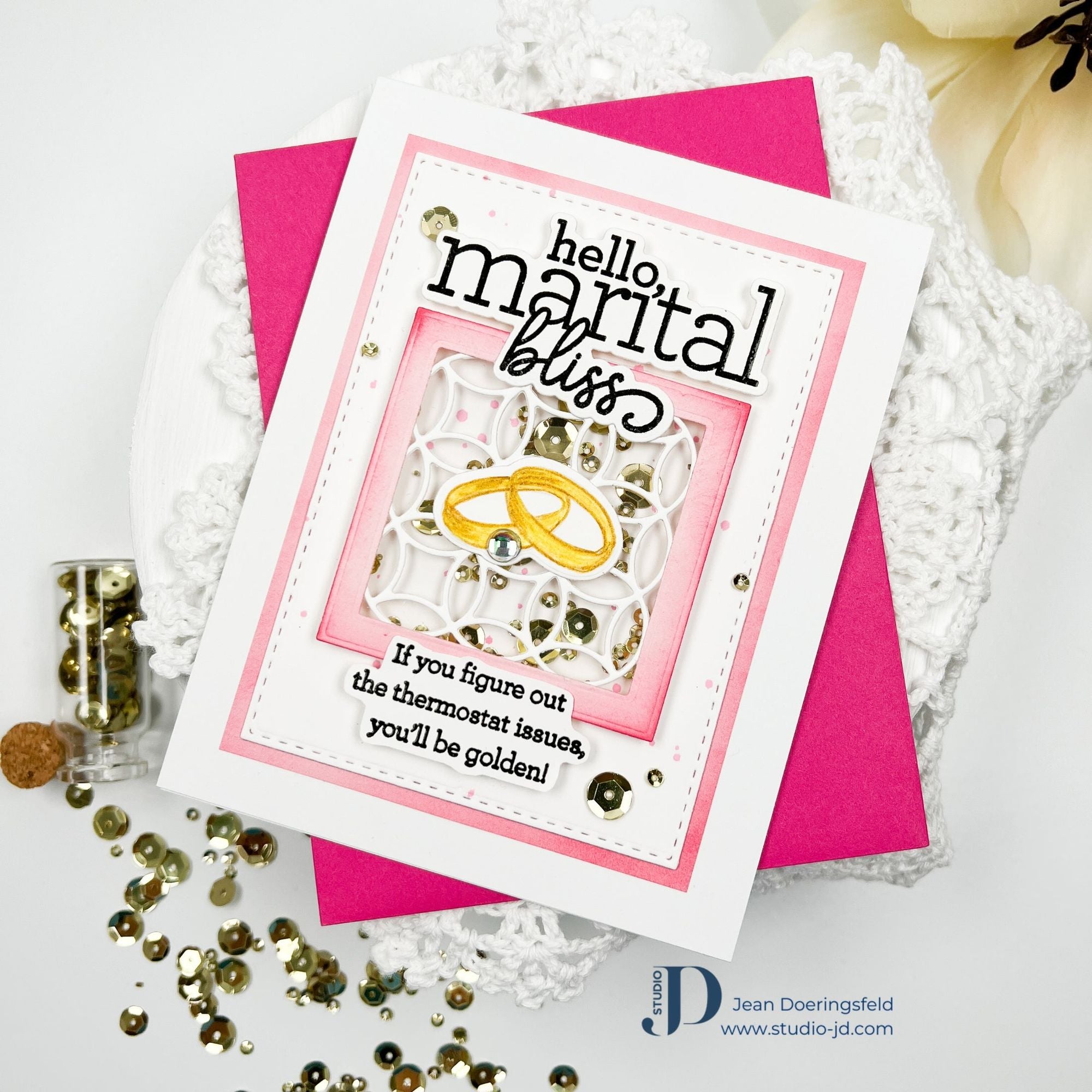 Golden Rings Wedding Card | color-code:ALT06
