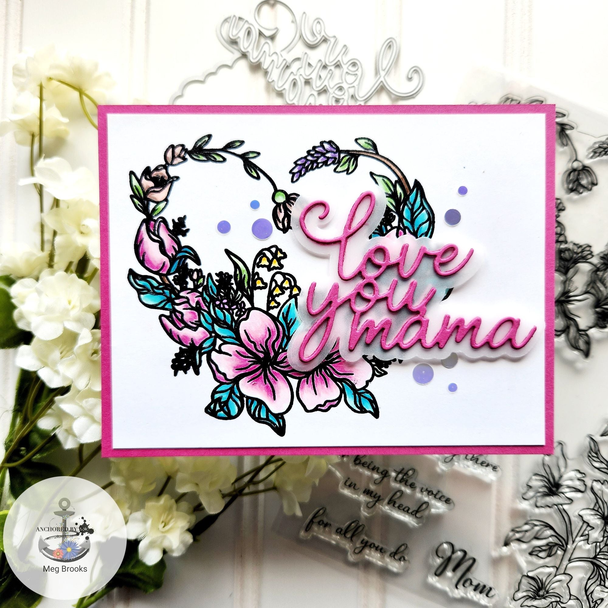 CZ Design Wafer Dies Swoopy Love You Mama czd198 Mother's Day Card | color-code:ALT01