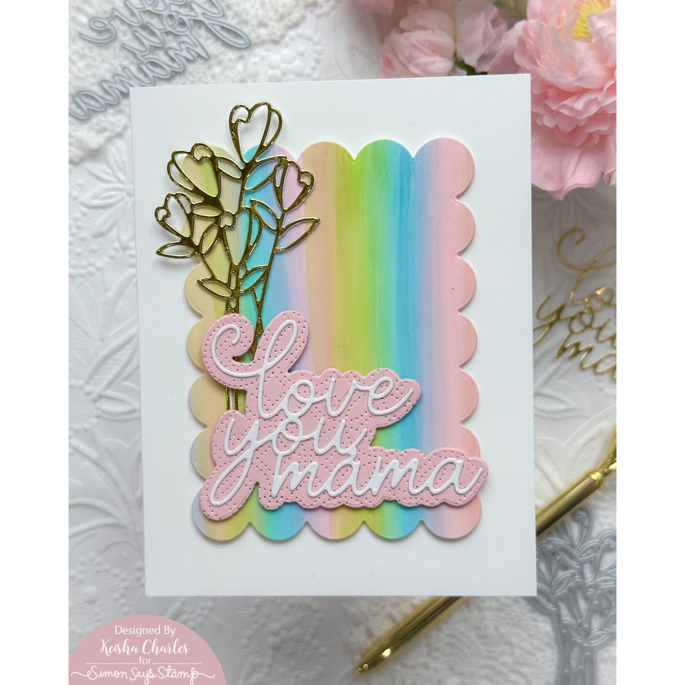 CZ Design Wafer Dies Swoopy Love You Mama czd198 Mother's Day Card | color-code:ALT03