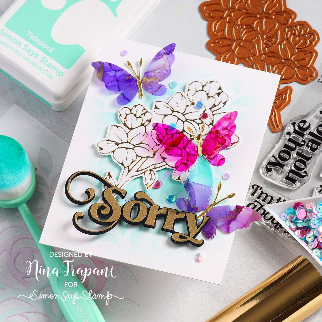 Simon Says Stamp Sequins Pretty Pastels eas0323 Sorry Card | color-code:ALT01