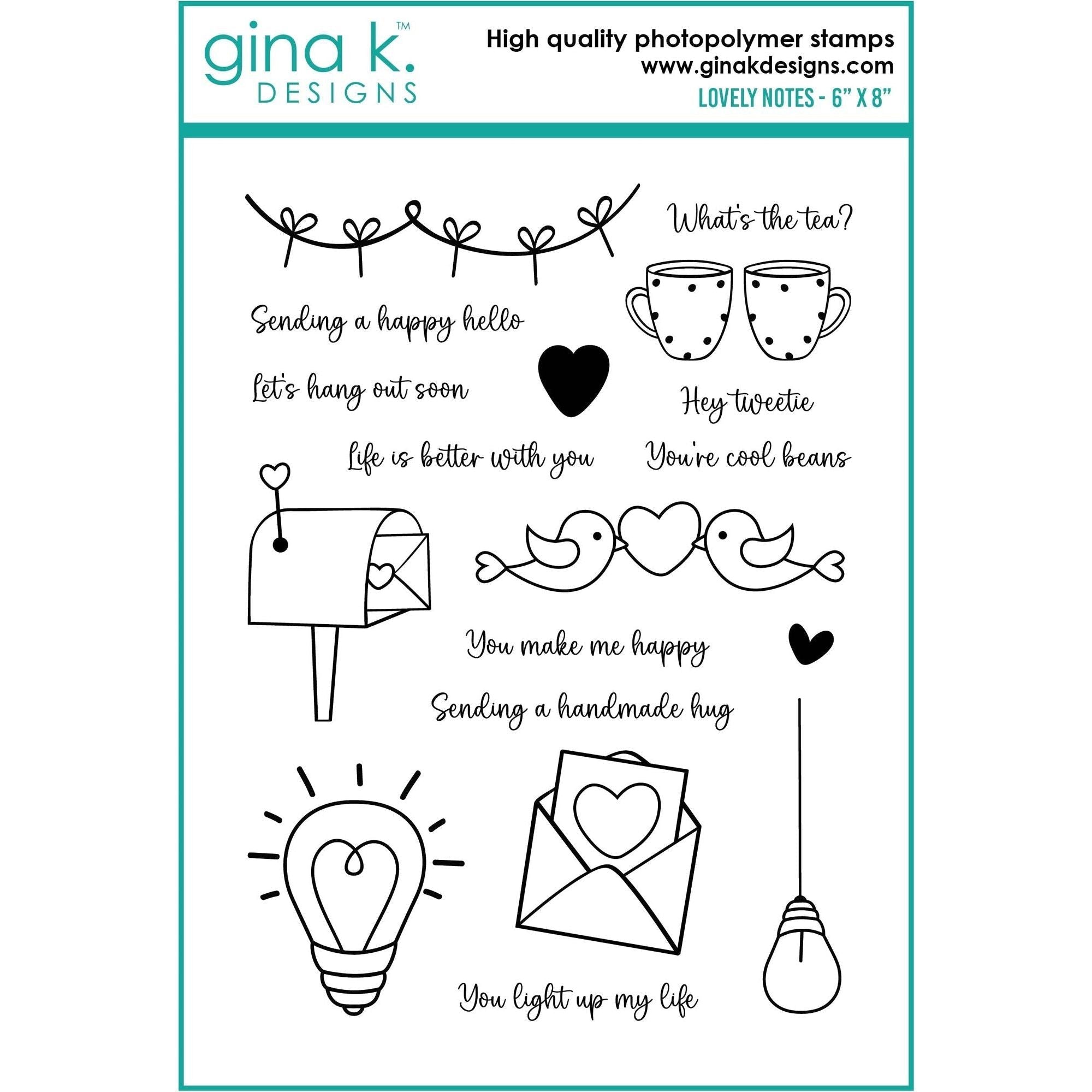Gina K Designs Lovely Notes Clear Stamps gkd156