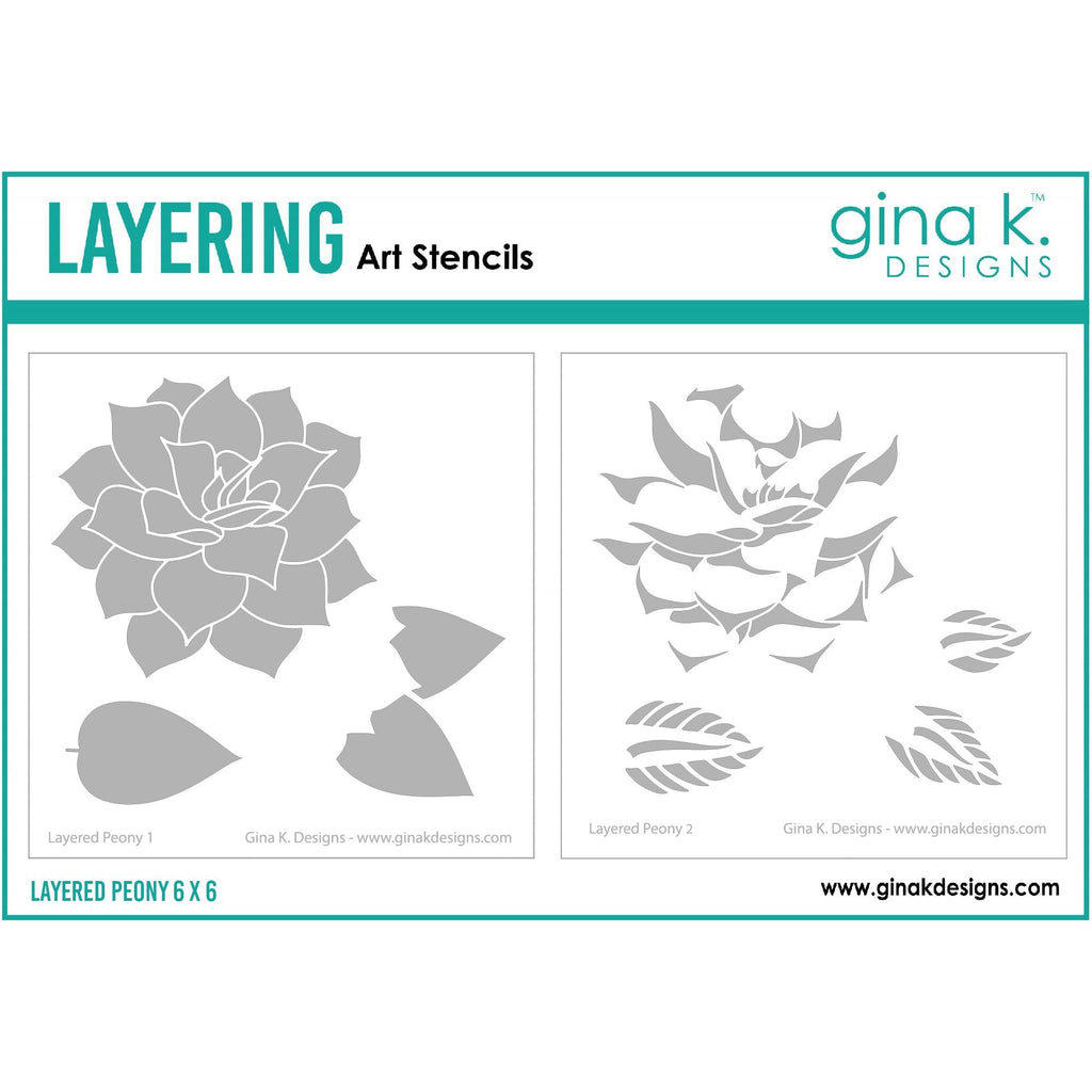 Gina K Designs LAYERED PEONY Stencils gkdst45