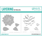 Gina K Designs LAYERED PEONY Stencils gkdst45