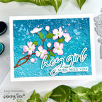 Honey Bee Dogwood Blooms 3D Embossing Folder hbef-006 Hey Girl I Sure Miss You Card