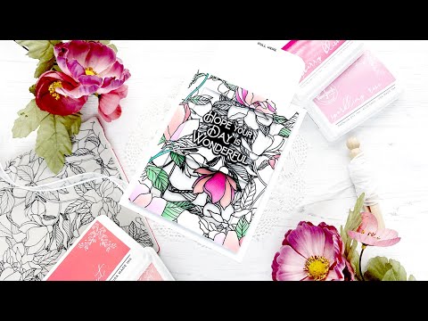 PinkFresh Studio CORAL REEF Dye Ink Pad pfdi036 Magic Slider Card Idea Video
