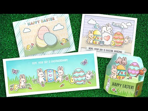 Lawn Fawn Set Eggstraordinary Easter Add-On Clear Stamps and dies lfeeao start to finish cards