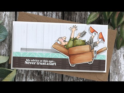 Simon Says Stamp! Art Impressions SIT BACK Laugh Lines Clear Stamps 5421