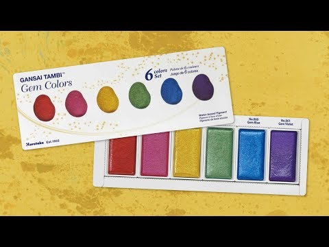 Simon Says Stamp! Zig Kuretake Gansai Tambi GEM COLORS Set of 6 MC20GC