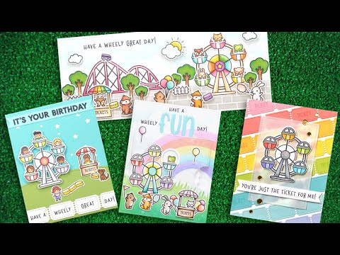 Lawn Fawn Coaster Critters Flip-Flop Clear Stamps lf3075 start to finish cards