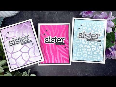 Simon Says Stamp Set of 3 Stencils ANIMAL PRINT ssst221665 Kisses