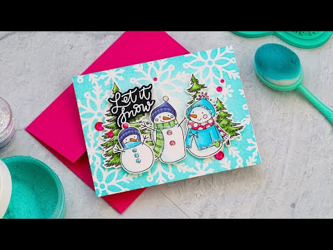 Simon Says Stamp! Simon Says Stamp Stencil SCATTERED SNOWFLAKES ssst221598