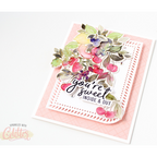 PinkFresh Studio Rounded and Braided Rectangle Die Set pf106es You're Sweet Floral Encouragement Card | color-code:ALT07