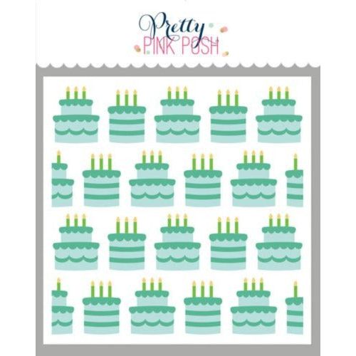 Pretty Pink Posh LAYERED BIRTHDAY CAKE Stencils green