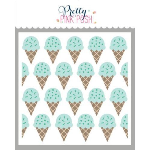 Pretty Pink Posh LAYERED ICE CREAM CONES Stencils blue