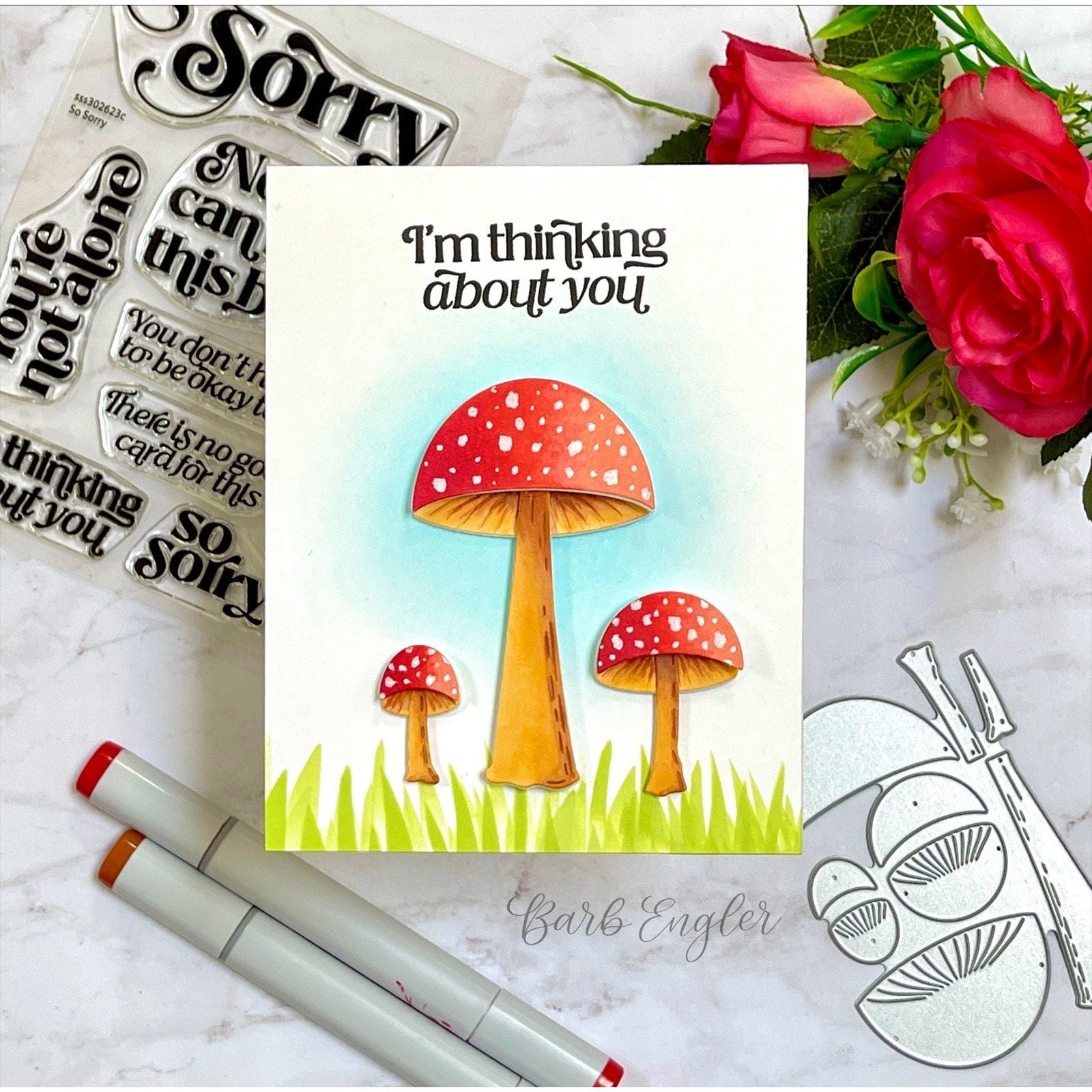 Simon Says Stamp Mushroom Stems Wafer Die s782 Thinking About You Mushrooms Card | color-code:ALT11
