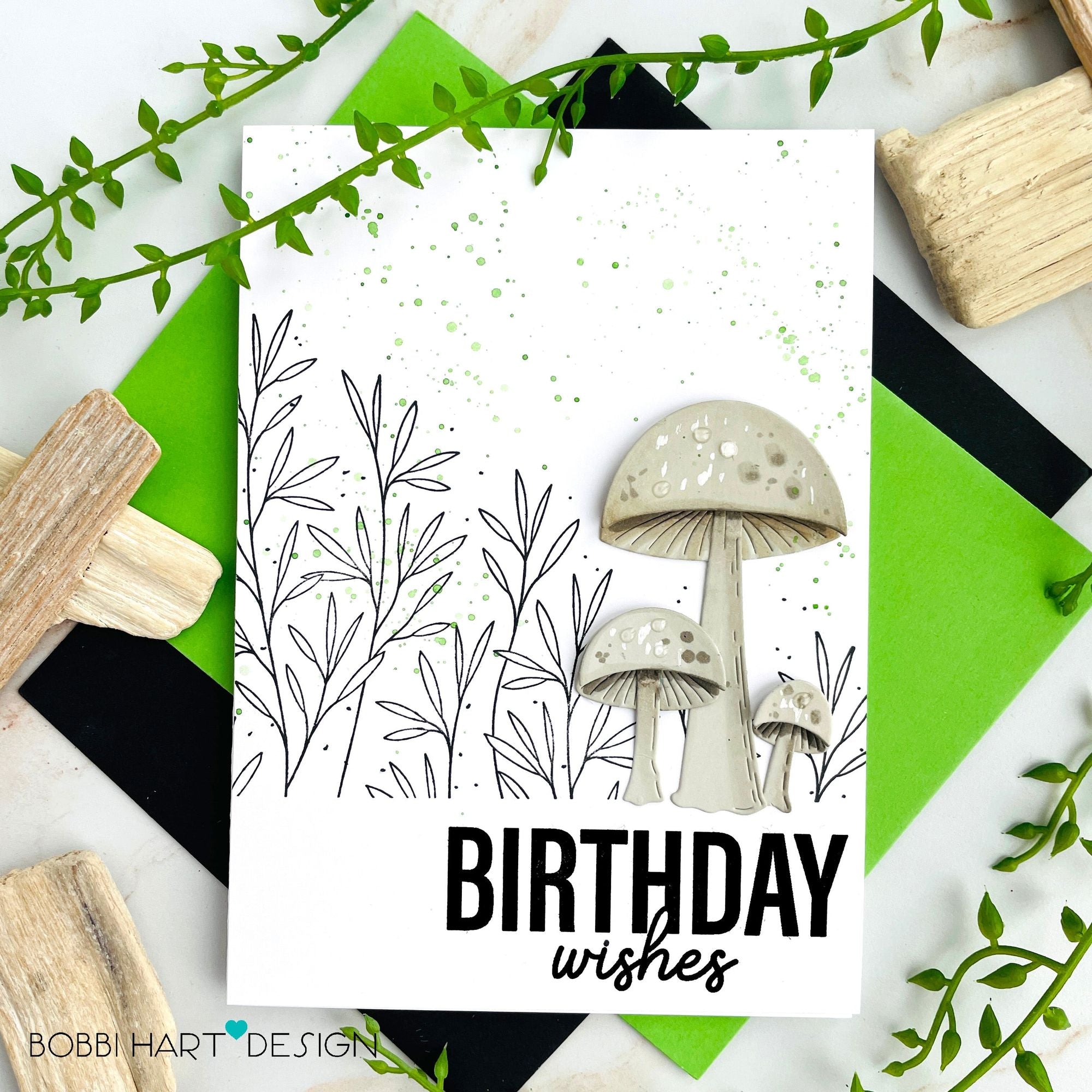 Simon Says Cling Stamps Leaf Edges sss102683 Birthday Card | color-code:ALT09