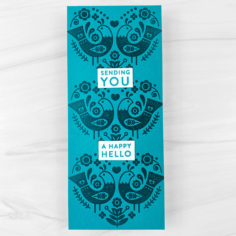 Repeated Folk Heart Slimline Card | color-code:ALT16