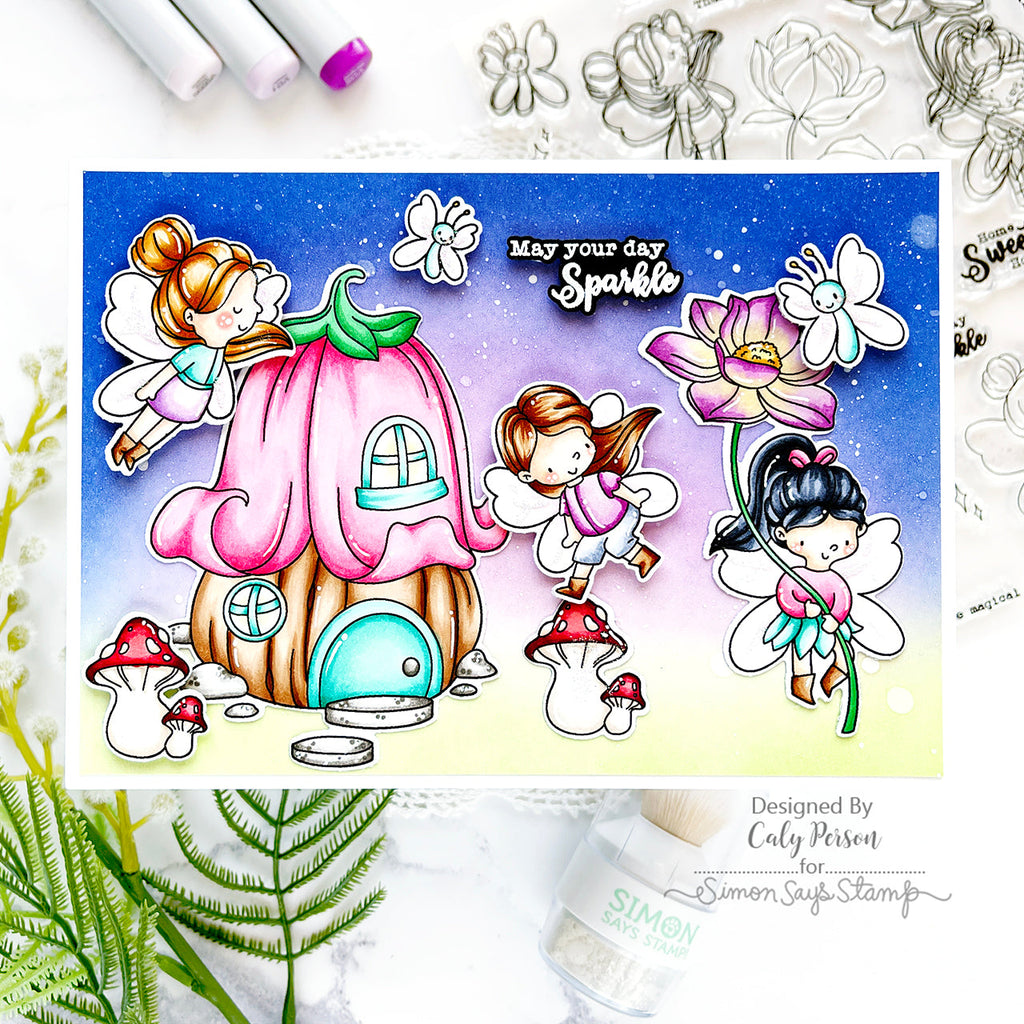 Simon Says Clear Stamps Magical Spring sss202676c Fairies Spring Scene Card | color-code:ALT06