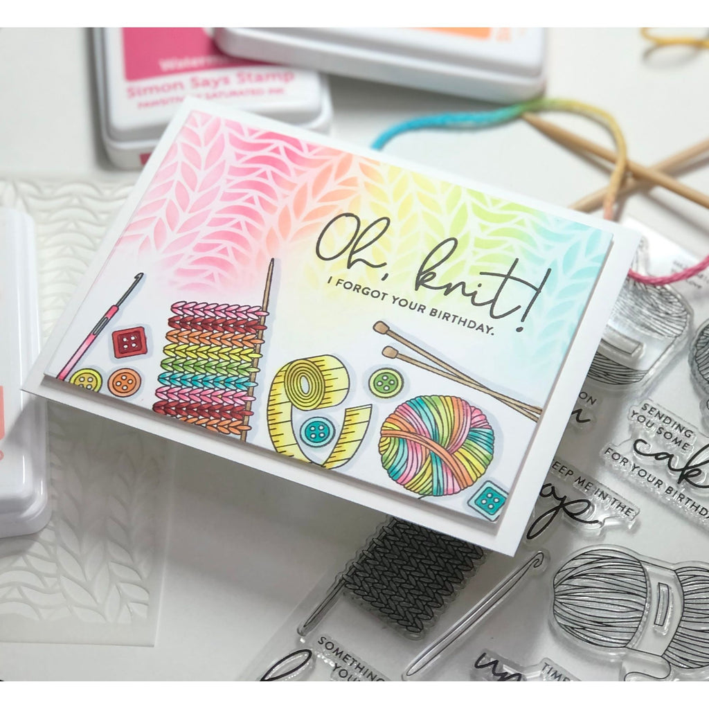 Simon Says Clear Stamps Yarn Love sss202681c Yarn Pun Card | color-code:ALT04