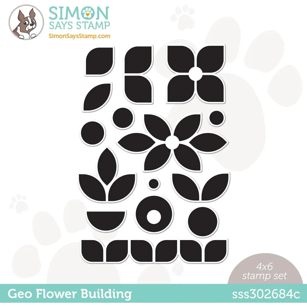 Simon Says Clear Stamps Geo Flower Building sss302684c Beautiful Days