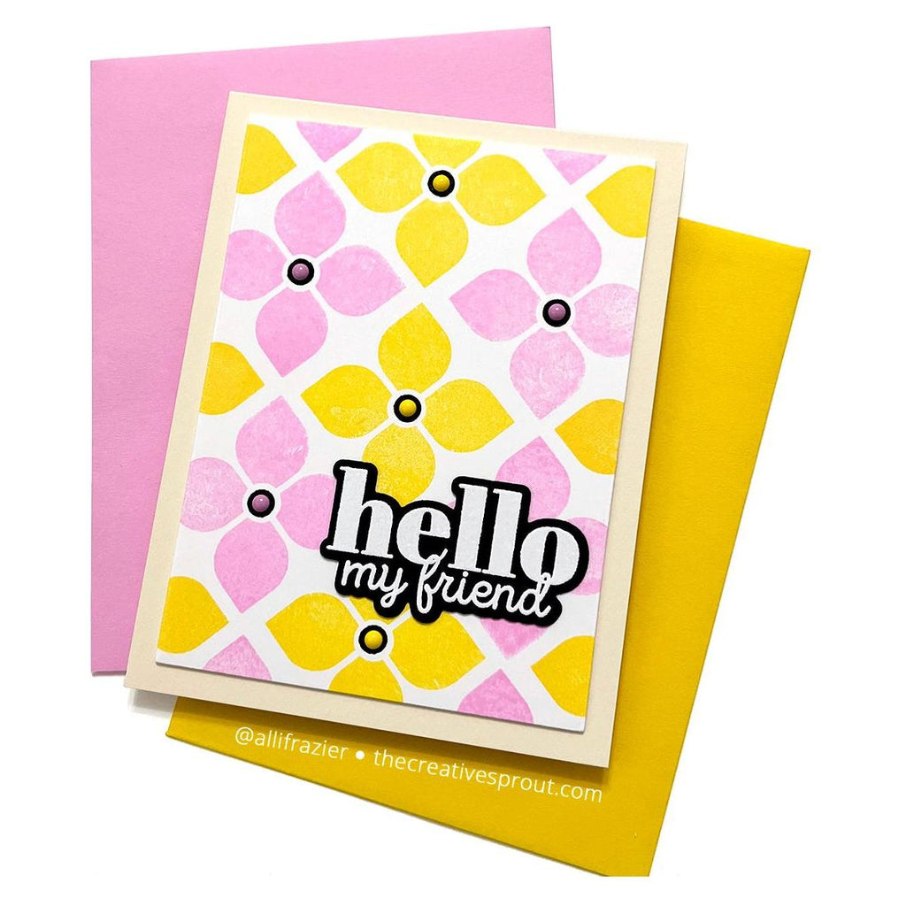 Simon Says Clear Stamps Geo Flower Building sss302684c Hello Card | color-code:ALT01